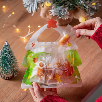 💖LAST DAY SALE 50% OFF!!🎁Easy Fill, Easy Seal🎄 Festive Self-Seal Treat Bags – Santa & Snowman Print | Resealable, Food-Safe & Perfect for Cookies, Chocolates & Little Gifts 🎅⛄