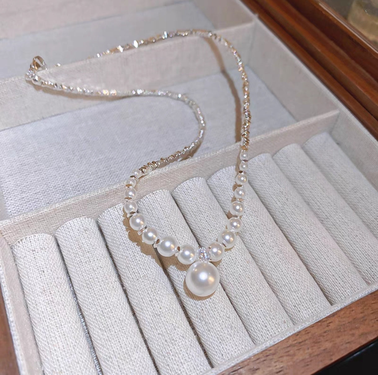 Pearl Necklace and Earring Set