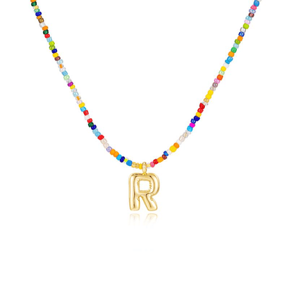 💜 Letter Beaded Necklace for Women🔤A-Z