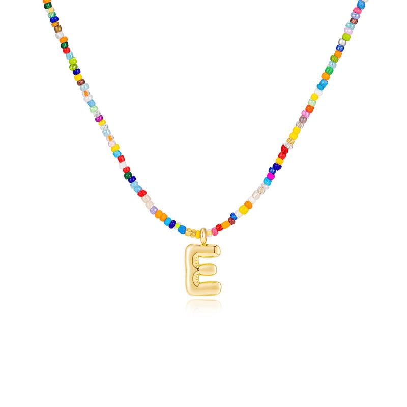 💜 Letter Beaded Necklace for Women🔤A-Z