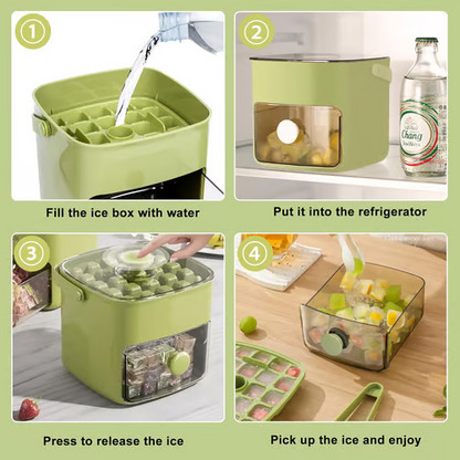 ⏳Time-Limited Special⏰Essential for summer🥤🧊 Ice Cube Maker with Storage – 48 cubes at once, leak‑proof lid. Stackable, saves space.