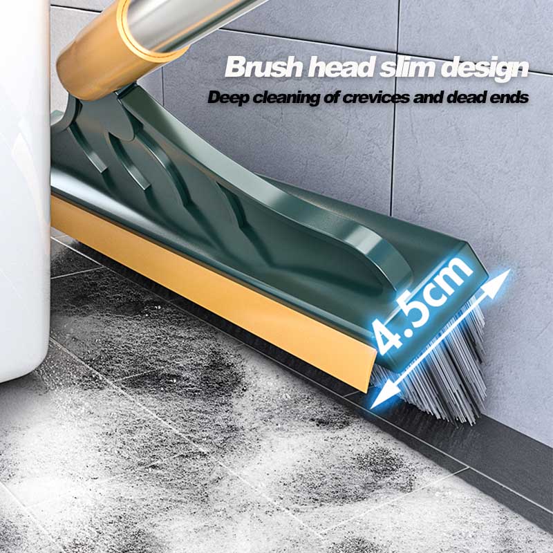 Voalsz Floor Scrub Brush, 3 in 1 Floor Scrub Brush with 54-in Adjustable Long Handle and Scraper Heavy Duty Stiff Bristle Floor Scrubber for Cleaning Shower Bathroom Kitchen Patio Garage Pool Wall and Deck, Orange&White