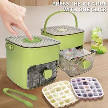 ⏳Time-Limited Special⏰Essential for summer🥤🧊 Ice Cube Maker with Storage – 48 cubes at once, leak‑proof lid. Stackable, saves space.