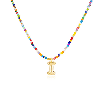💜 Letter Beaded Necklace for Women🔤A-Z