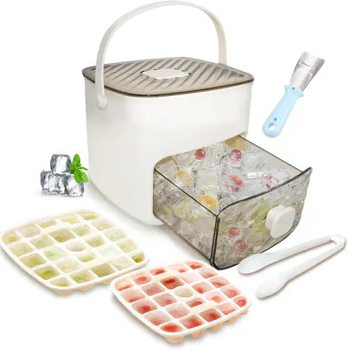 ⏳Time-Limited Special⏰Essential for summer🥤🧊 Ice Cube Maker with Storage – 48 cubes at once, leak‑proof lid. Stackable, saves space.