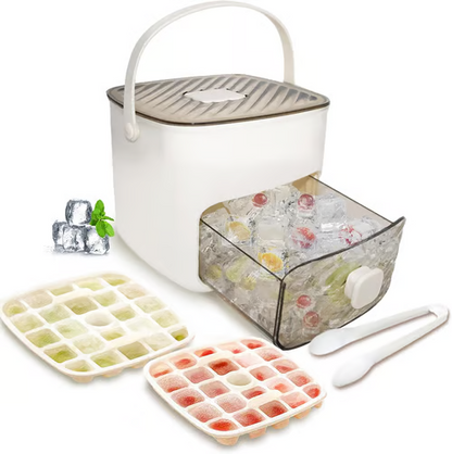 ⏳Time-Limited Special⏰Essential for summer🥤🧊 Ice Cube Maker with Storage – 48 cubes at once, leak‑proof lid. Stackable, saves space.