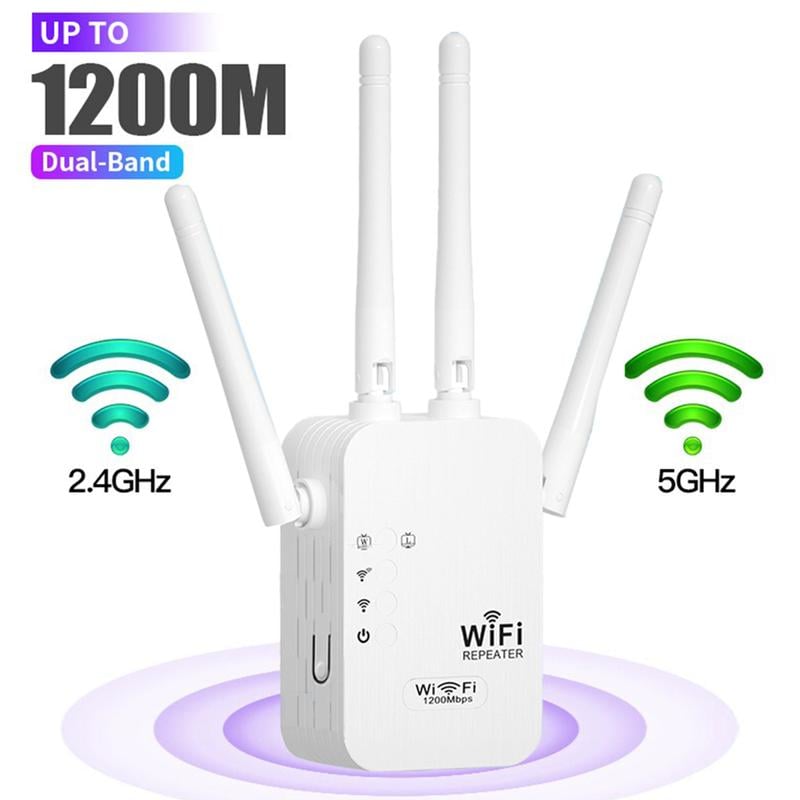 ⏳Time-Limited Special⏰ 📶 1200Mbps Dual Band WiFi Extender – Covers 10,000 sq.ft & 50 Devices 🏡