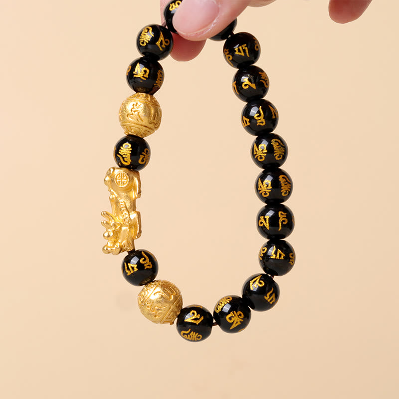 Pixiu Black Obsidian Wealth Bracelet
