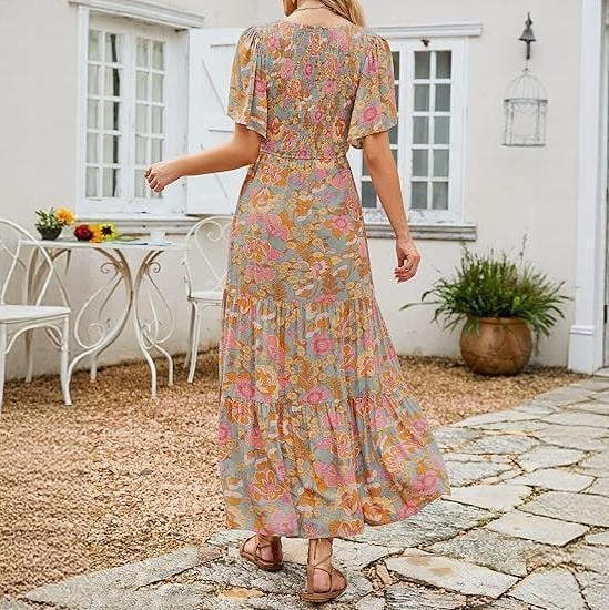 👗 50% OFF NOW! 🥀Women's Casual Floral Print Maxi Dress