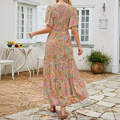👗 50% OFF NOW! 🥀Women's Casual Floral Print Maxi Dress