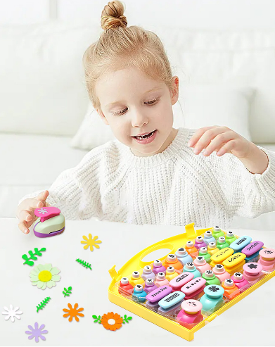 ✂️🌸⭐Kids DIY Flower Press Set - Large Embossing Machine & Stamps🎁