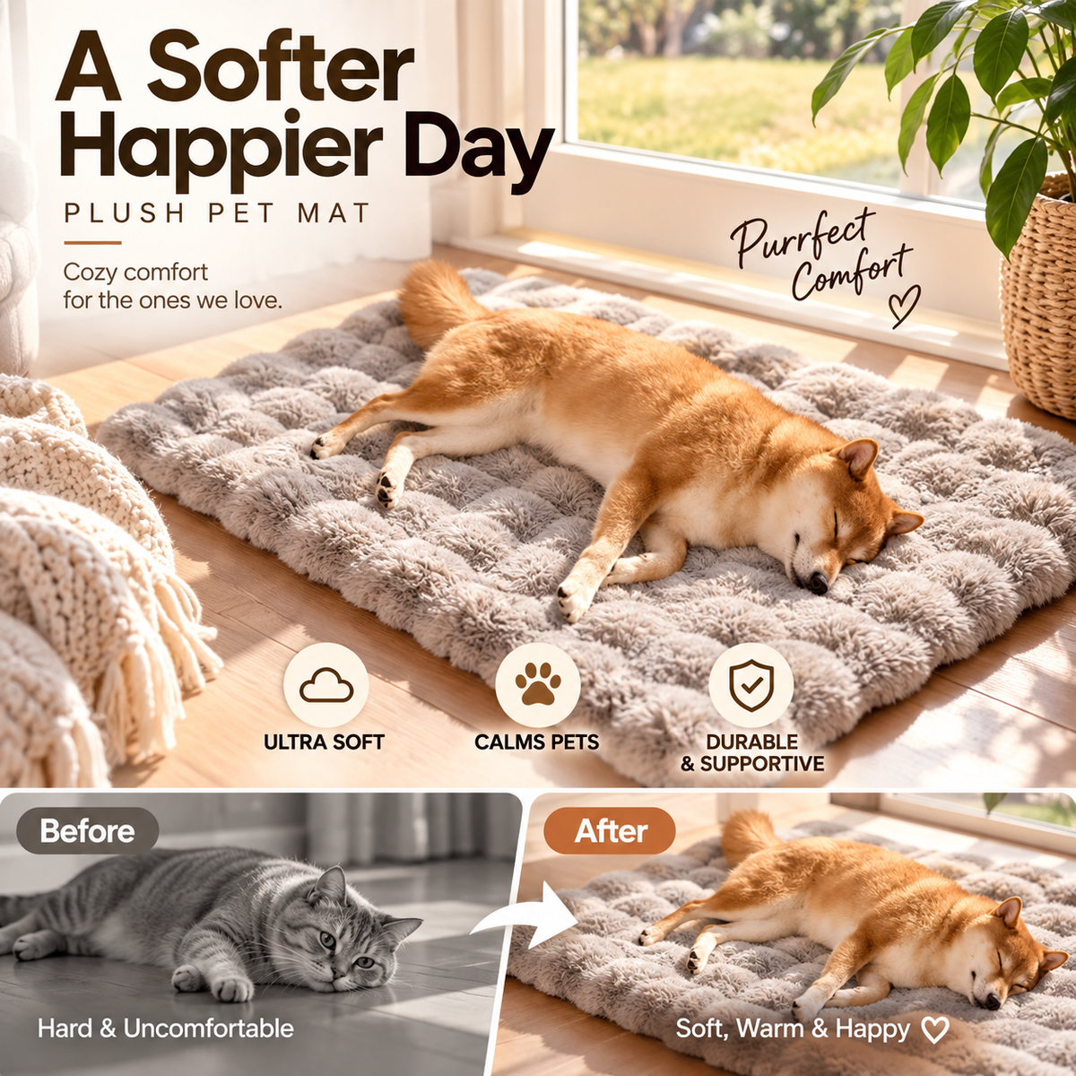 🐾 Pet Comforting Blanket/Mat