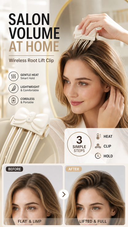 💨 Wireless Heated Root Lift Clip – Salon Volume, Zero Effort ✨