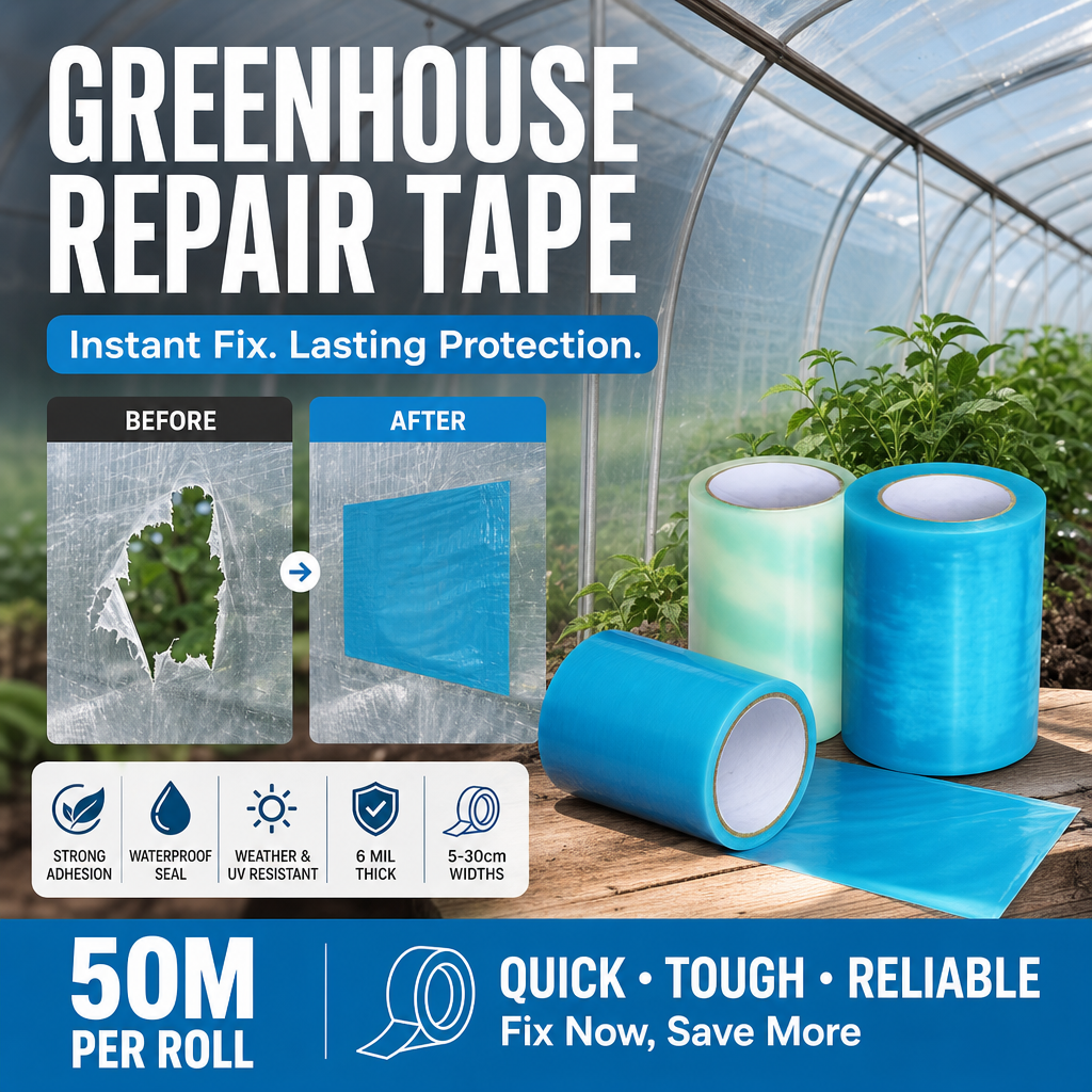 🌦️ 🩹 Weather‑Resistant Greenhouse Repair Tape – Heavy‑Duty, Strong Adhesive, Outdoor‑Ready 🌱