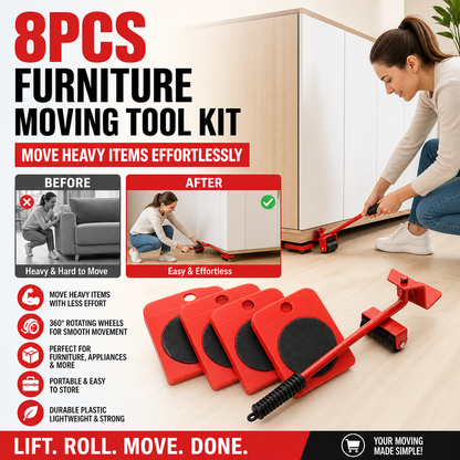 🥳HOT SALE! Furniture Lifter Sliders – Effortless Heavy Furniture Moving with 360° Swivel Sliders, Protect Floors & Save Your Back! 🪑✨