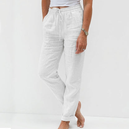 🌸Women's  Elastic Waist Cotton Linen Casual Pants
