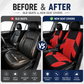 ⏳🔥LIMITED-TIME 50% OFF! ⏰Car Seat Covers for 5 Seats Universal, Fabric Breathable Car Front & Rear Seat Protectors, Airbag Compatible, Full Protection, Fits Most Cars Trucks Vans SUVs, Red Gray Black Blue Seat Covers
