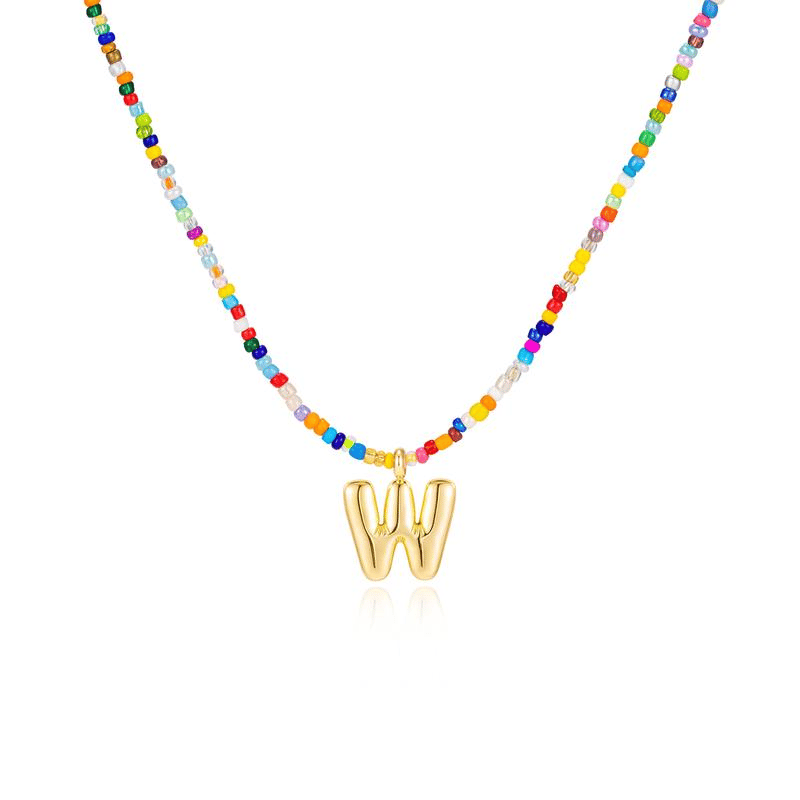 💜 Letter Beaded Necklace for Women🔤A-Z