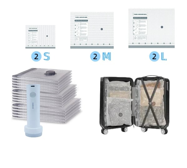 🧳LAST DAY SPECIAL £14.99! 50K+ Sold✨-4000Kpa Cordless Rechargeable Vacuum Sealer Pump, Wireless Electric Air Extractor for Clothes Storage Vacuum Bags Travel Luggage Space Saving