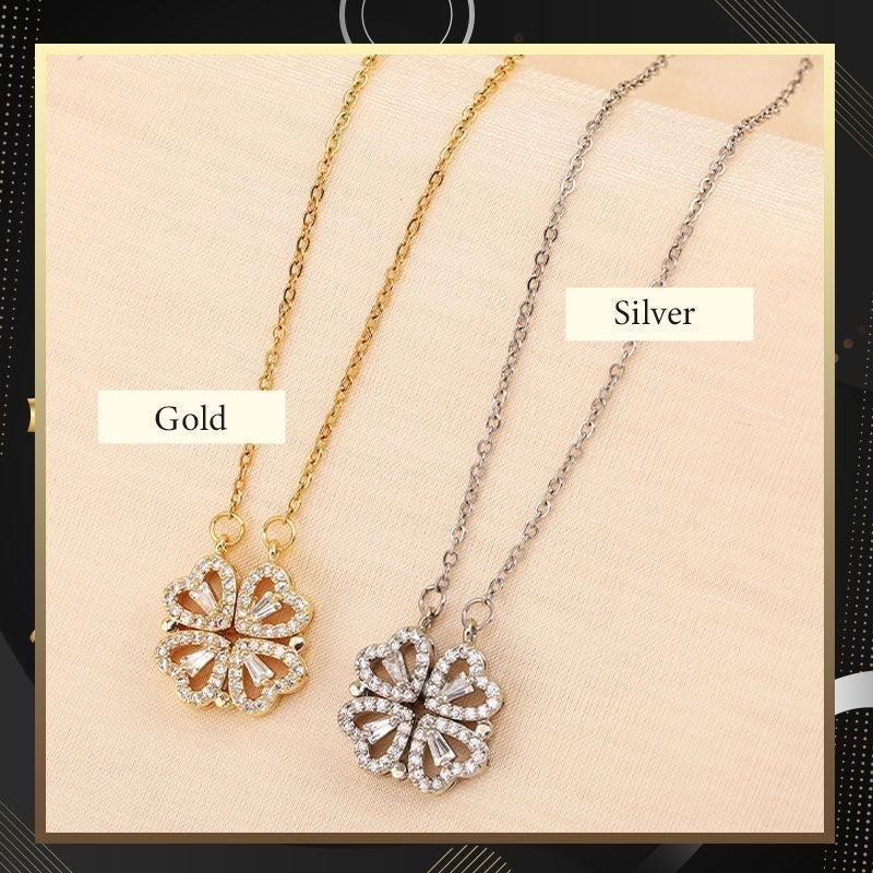 Four Leaf Heart Shape Necklace