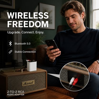 🎧 50% OFF NOW! 🔊 Bluetooth 5.0 Audio Adapter – Wireless Streaming, Hi-Fi Sound & Plug-and-Play 📲