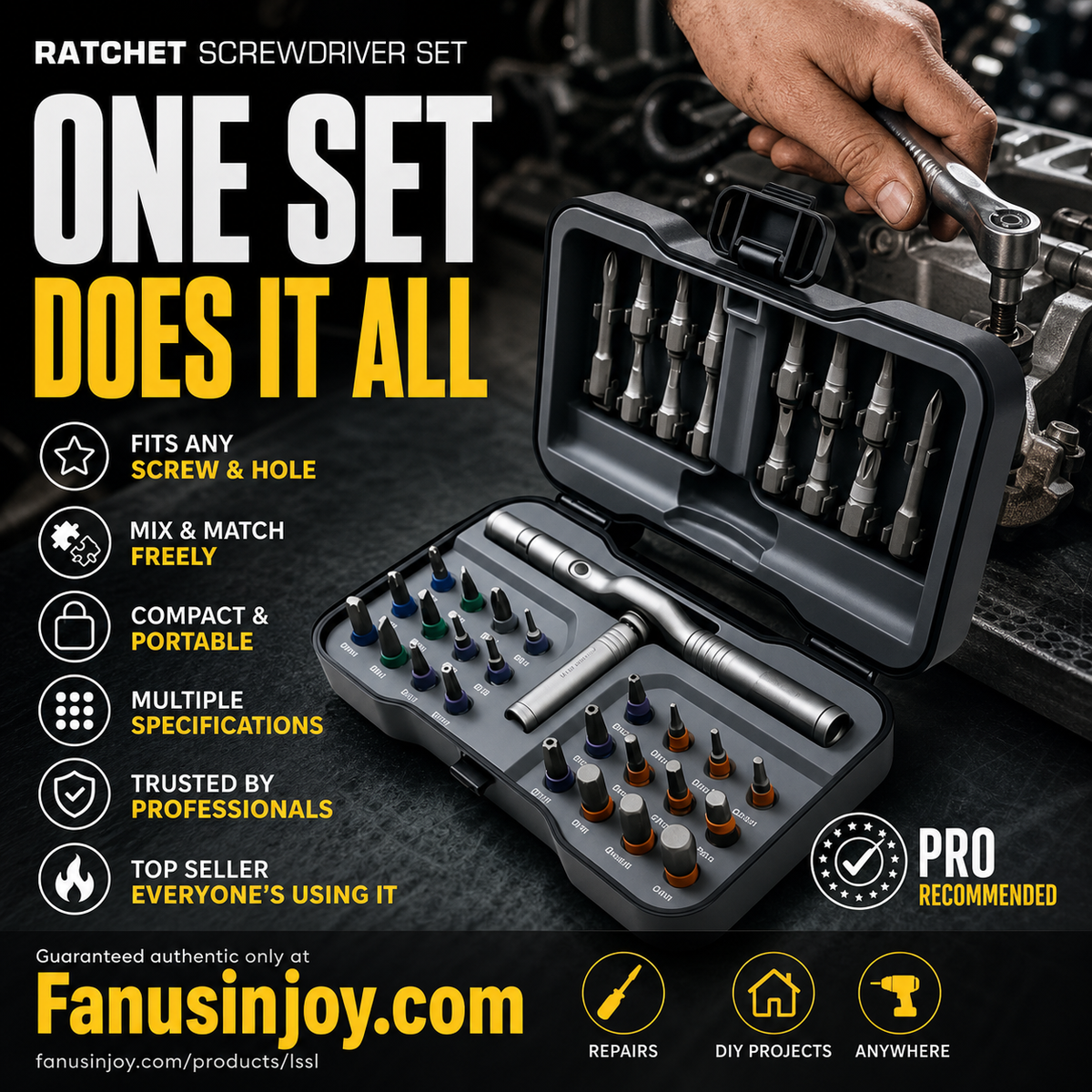 🔩 Factory Direct 50% Off 🔥Over 100,000 Sold! 🛠️Freely assemble to solve all tool troubles 🛠️ 24-in-1 screwdriver set – Magnetic, compact, and portable