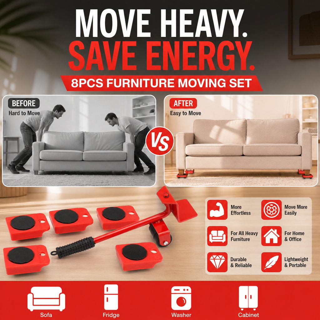 🥳HOT SALE! Furniture Lifter Sliders – Effortless Heavy Furniture Moving with 360° Swivel Sliders, Protect Floors & Save Your Back! 🪑✨