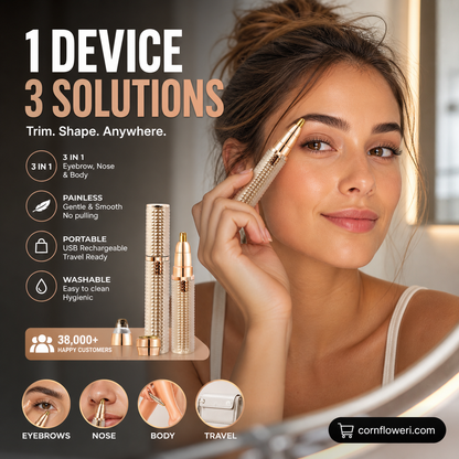 ✂️ 2026 Sale — Over 38,000 Sold!🔥 Portable Electric Eyebrow Trimmer – Interchangeable Heads 🪒