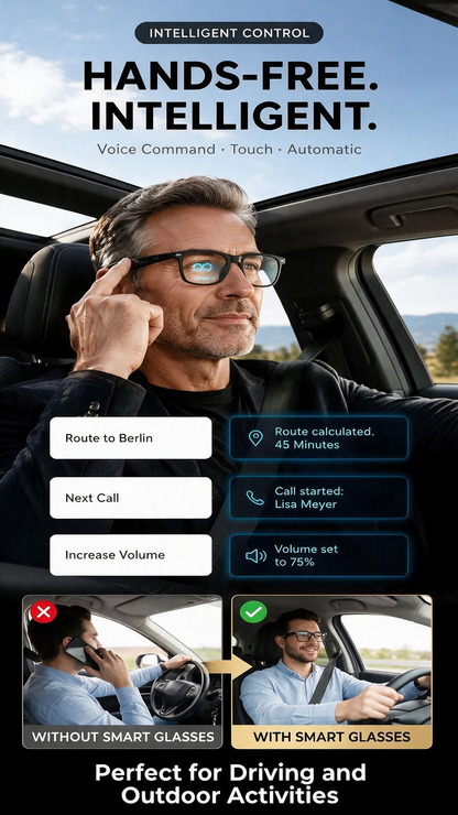 🥳HOT SALE! AI Smart Glasses with ChatGPT-Ready Assistant – 8MP Camera, HD Recording, 160+ Language Translation, Bluetooth 5.4 HiFi Audio! 🕶️✨