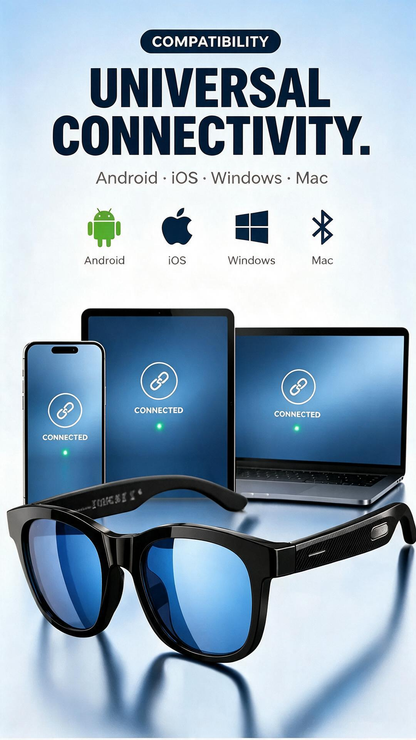 🥳HOT SALE! AI Smart Glasses with ChatGPT-Ready Assistant – 8MP Camera, HD Recording, 160+ Language Translation, Bluetooth 5.4 HiFi Audio! 🕶️✨