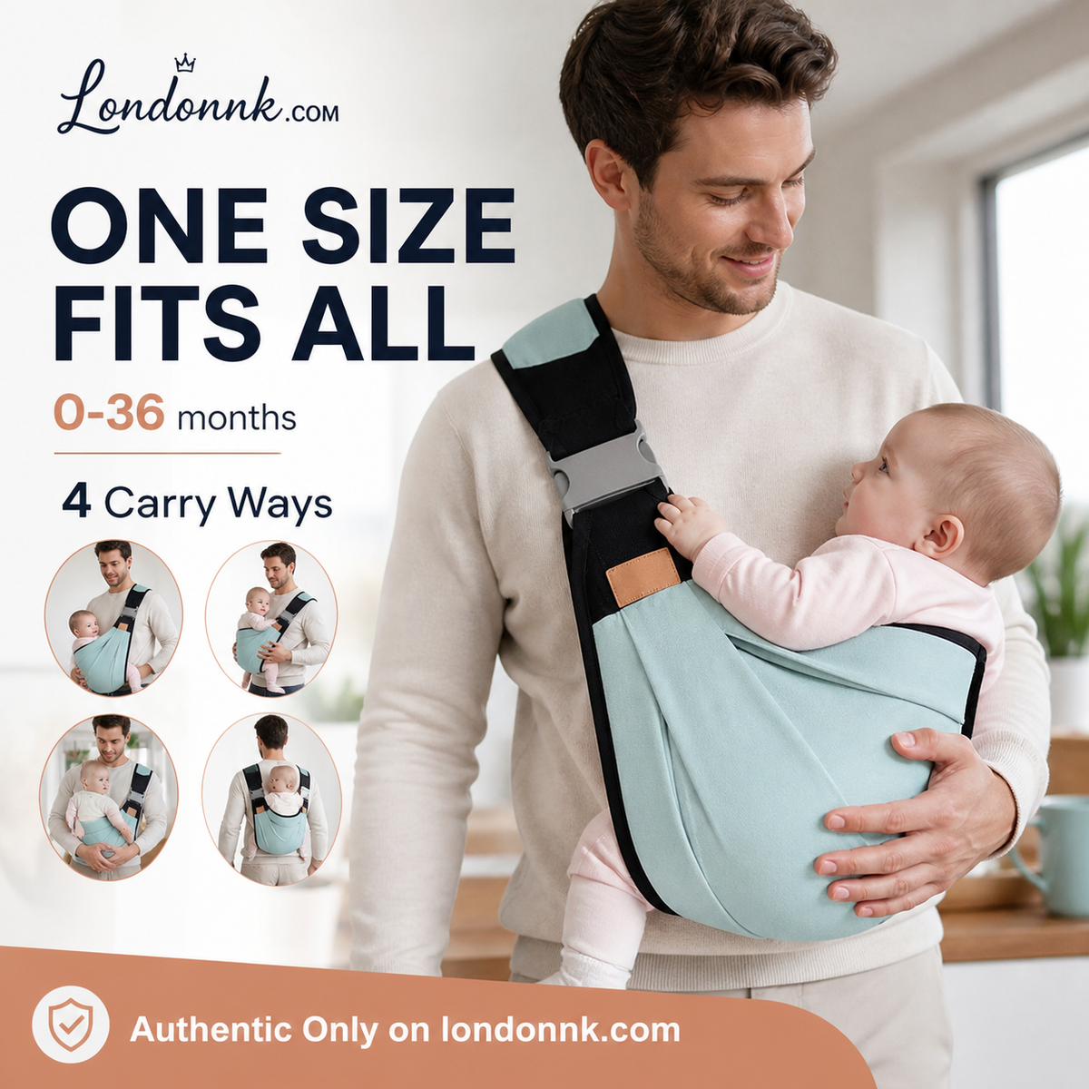⏳Time-Limited Special⏰4-in-1 Breathable Baby Carrier – 0-36 Months, Front/Back/Facing In/Out – Hands-Free Comfort for Parent & Baby! ✨
