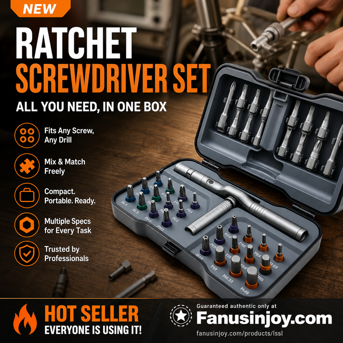 🔩 Factory Direct 50% Off 🔥Over 100,000 Sold! 🛠️Freely assemble to solve all tool troubles 🛠️ 24-in-1 screwdriver set – Magnetic, compact, and portable