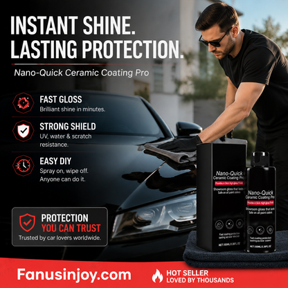 🚗BUY 2 GET 1 FREE ! ✨Nano Quick Ceramic Coating Spray – Instant High Gloss Shine, Hydrophobic UV Protection, Streak-Free DIY Car Detailing Spray for All Paint Colors