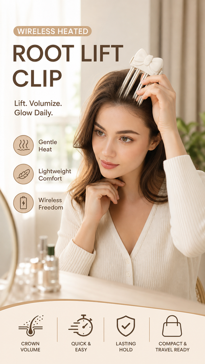 💨 Wireless Heated Root Lift Clip – Salon Volume, Zero Effort ✨