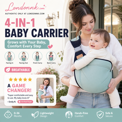 ⏳Time-Limited Special⏰4-in-1 Breathable Baby Carrier – 0-36 Months, Front/Back/Facing In/Out – Hands-Free Comfort for Parent & Baby! ✨