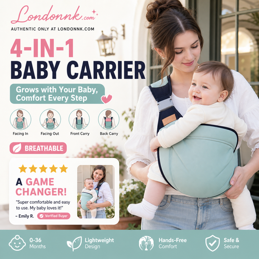 ⏳Time-Limited Special⏰4-in-1 Breathable Baby Carrier – 0-36 Months, Front/Back/Facing In/Out – Hands-Free Comfort for Parent & Baby! ✨