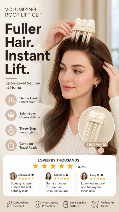 💨 Wireless Heated Root Lift Clip – Salon Volume, Zero Effort ✨