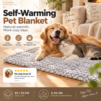 Self-heating pet mat