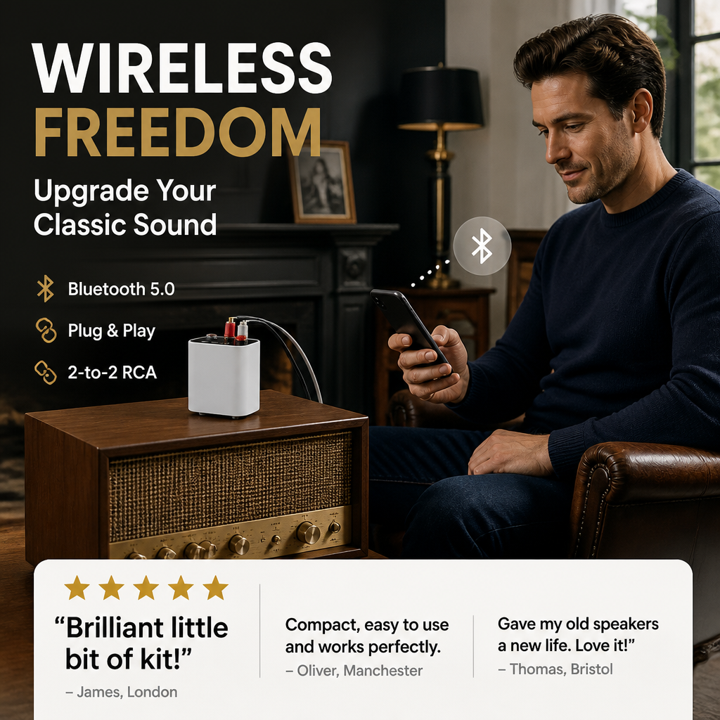 🎧 50% OFF NOW! 🔊 Bluetooth 5.0 Audio Adapter – Wireless Streaming, Hi-Fi Sound & Plug-and-Play 📲