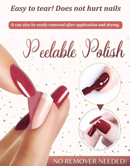 Ice-clear nude water-based nail polish - no baking required, peelable!