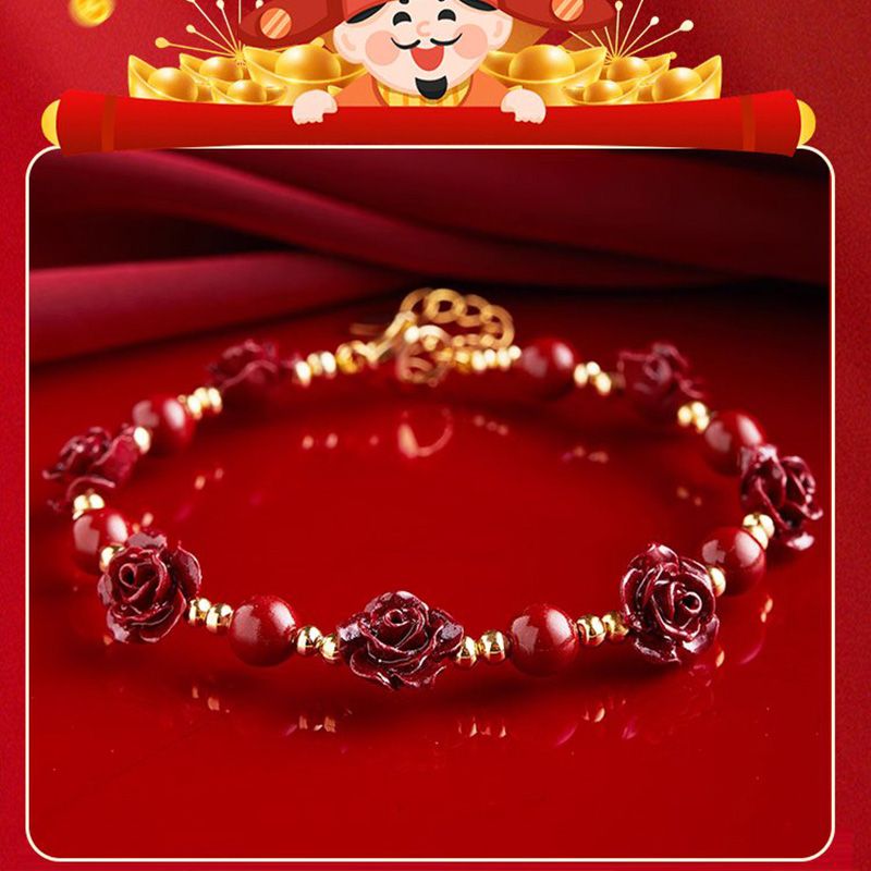 Purple Gold Sand Rose Pearl Bracelet