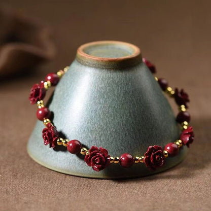 Purple Gold Sand Rose Pearl Bracelet