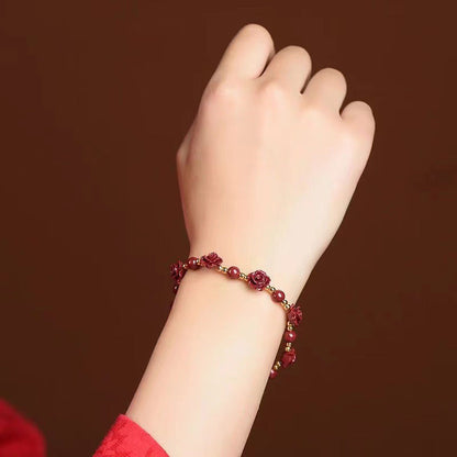 Purple Gold Sand Rose Pearl Bracelet