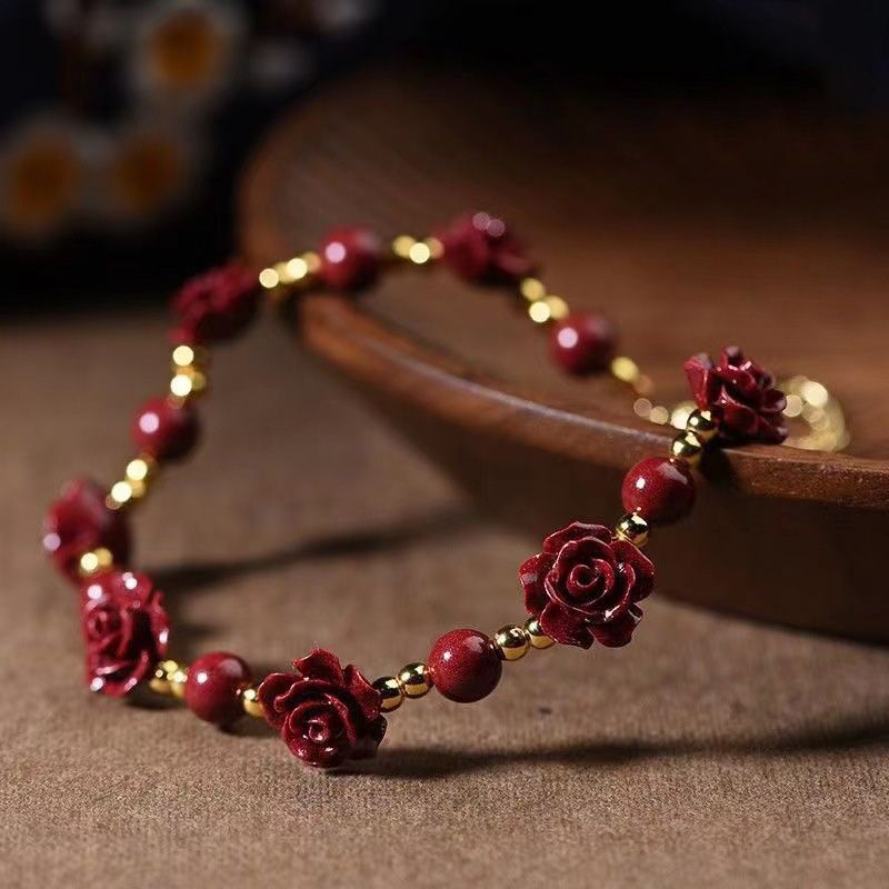 Purple Gold Sand Rose Pearl Bracelet