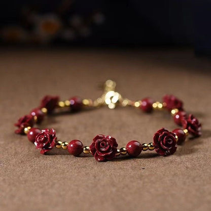 Purple Gold Sand Rose Pearl Bracelet