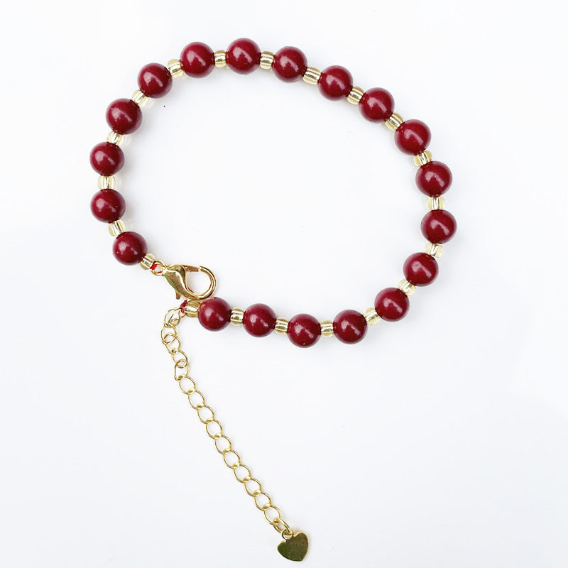 Purple Gold Sand Rose Pearl Bracelet
