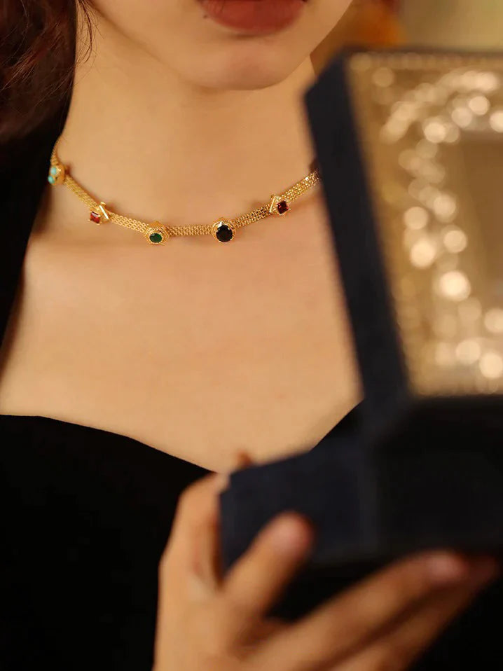 Rainbow Zirconia Necklace