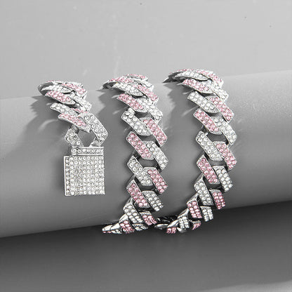Zirconia Diamond-Cuban Link Necklace
