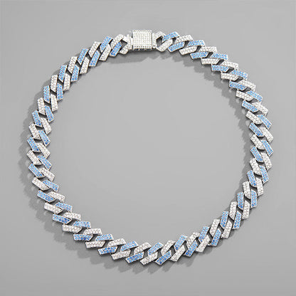 Zirconia Diamond-Cuban Link Necklace