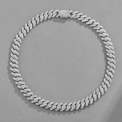 Zirconia Diamond-Cuban Link Necklace